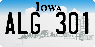 IA license plate ALG301