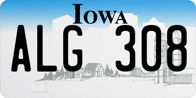 IA license plate ALG308