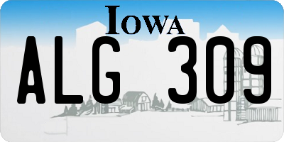 IA license plate ALG309