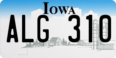 IA license plate ALG310