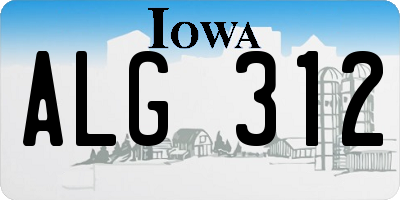 IA license plate ALG312
