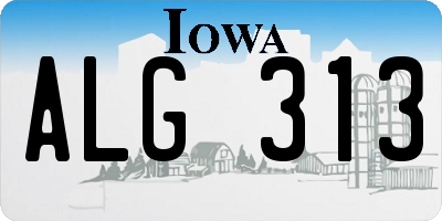 IA license plate ALG313