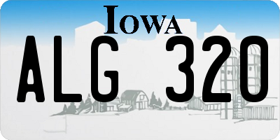 IA license plate ALG320