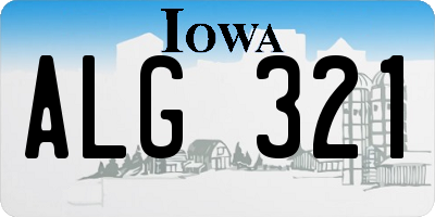 IA license plate ALG321