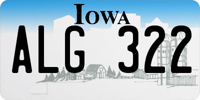 IA license plate ALG322
