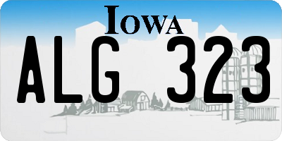 IA license plate ALG323