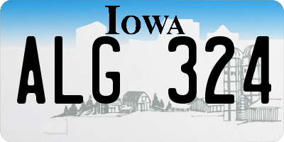 IA license plate ALG324