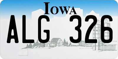 IA license plate ALG326