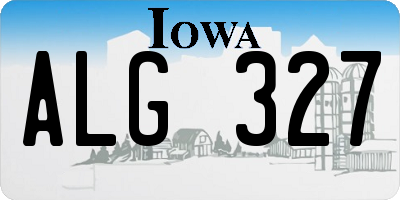 IA license plate ALG327