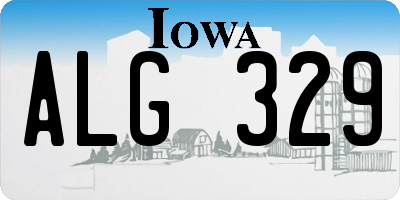 IA license plate ALG329
