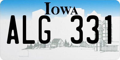 IA license plate ALG331