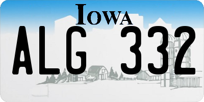IA license plate ALG332