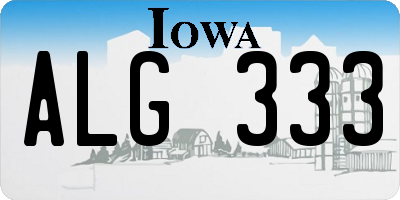 IA license plate ALG333