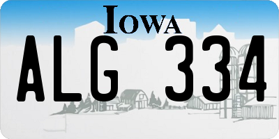 IA license plate ALG334