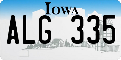 IA license plate ALG335