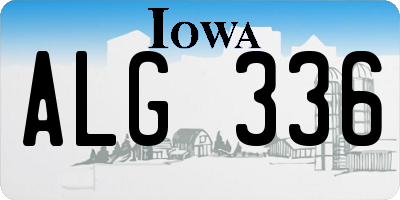 IA license plate ALG336