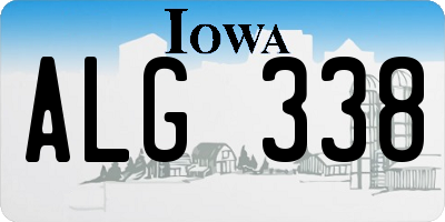 IA license plate ALG338