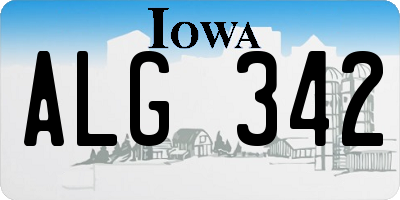 IA license plate ALG342