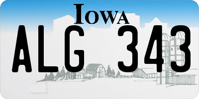 IA license plate ALG343