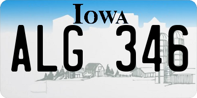 IA license plate ALG346