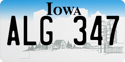 IA license plate ALG347