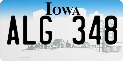 IA license plate ALG348