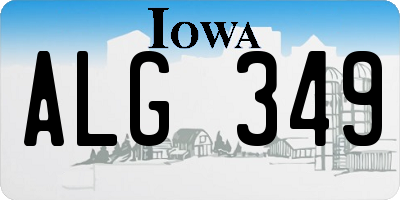 IA license plate ALG349