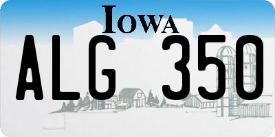 IA license plate ALG350