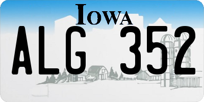 IA license plate ALG352
