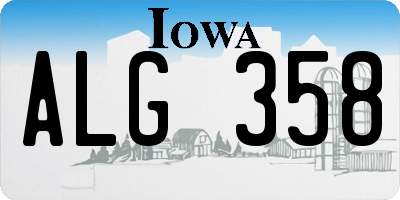 IA license plate ALG358