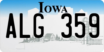 IA license plate ALG359