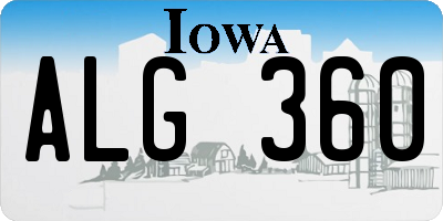 IA license plate ALG360