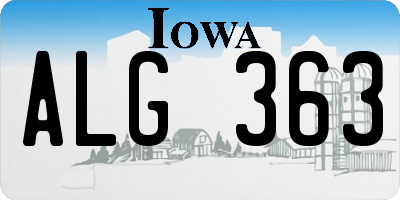 IA license plate ALG363