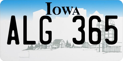 IA license plate ALG365