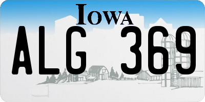IA license plate ALG369