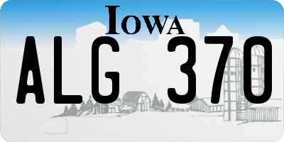 IA license plate ALG370
