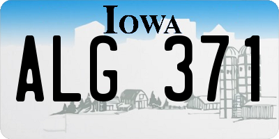 IA license plate ALG371