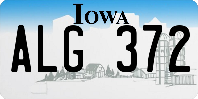 IA license plate ALG372