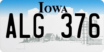 IA license plate ALG376