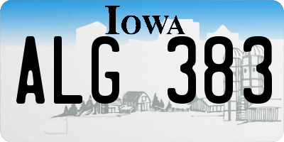 IA license plate ALG383