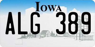 IA license plate ALG389