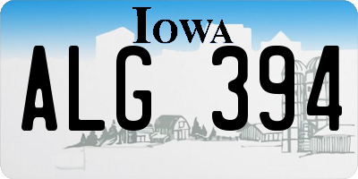 IA license plate ALG394