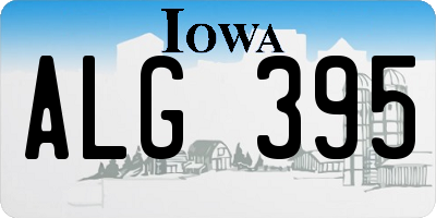 IA license plate ALG395