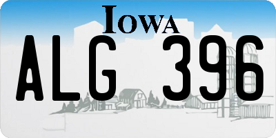 IA license plate ALG396