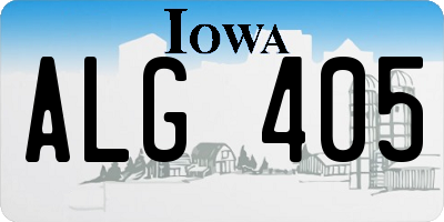 IA license plate ALG405