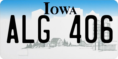 IA license plate ALG406