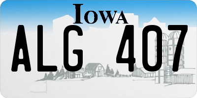 IA license plate ALG407