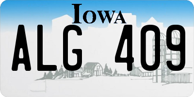 IA license plate ALG409