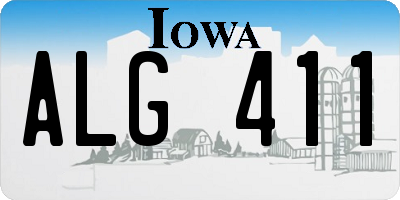 IA license plate ALG411