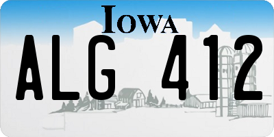 IA license plate ALG412